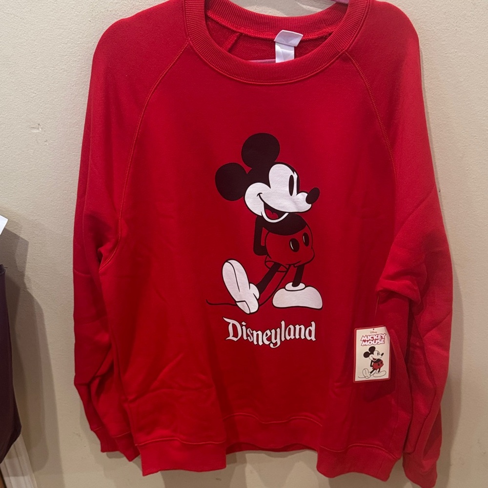 Unisex Plus Size Red Disney Mickey Mouse Disneyland Sweater sz XXL NWT Crew Neck